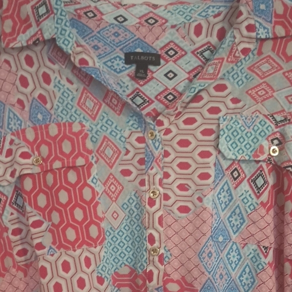 Talbots Multicolor Geometric Blouse - Picture 6 of 10